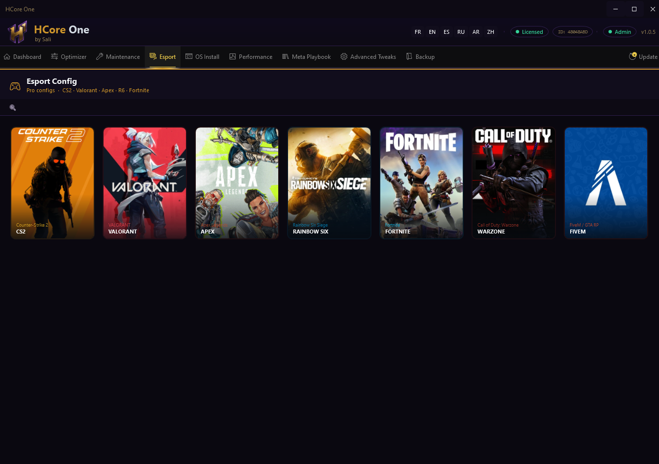 Configs esport HCore One